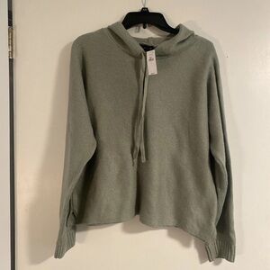 NWT Banana Republic Women’s Pullover Sweater Hooded Knit Green L Boho CottageCor